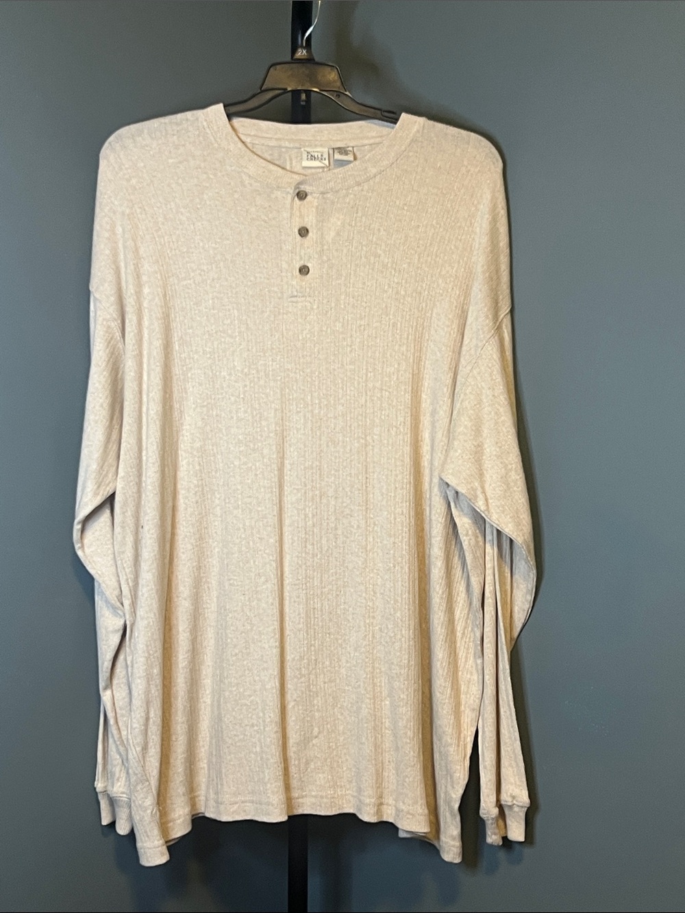 Falls Creek Light Beige Long-Sleeve Henley Shirt